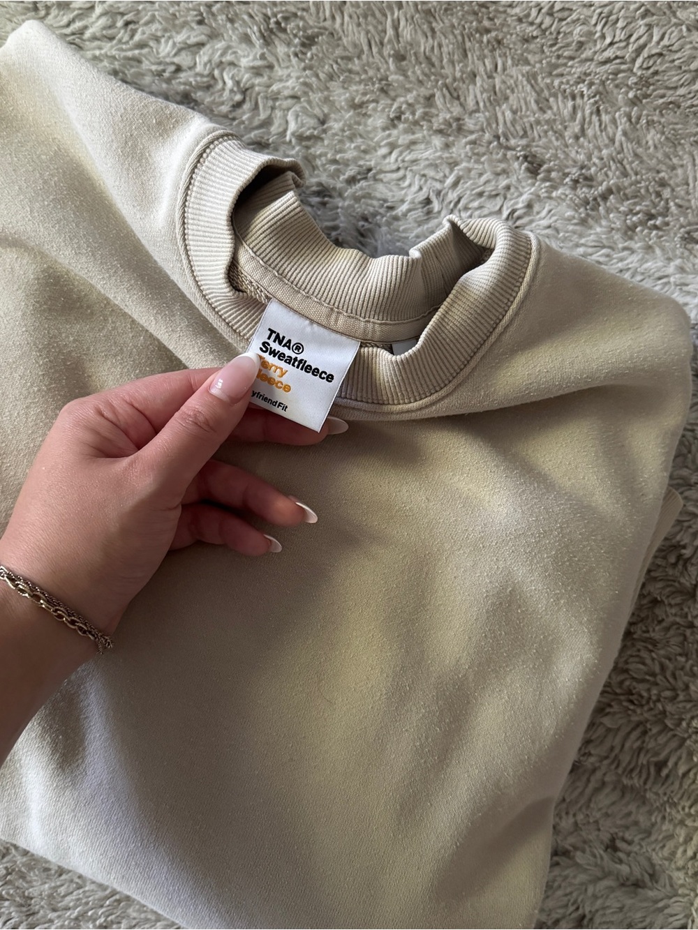 TNA Crewneck Sweatfleece in Light Beige